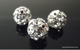 Swarovski Diamante Bead Crystal/Silver 10mm